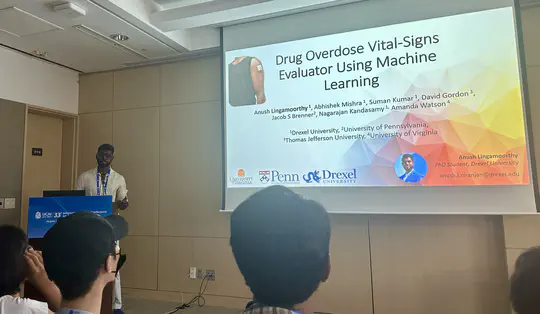 Anush presented "Drug Overdose Vital-Signs Evaluator Using Machine Learning" at IJCAI 2024!